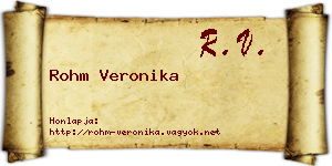 Rohm Veronika névjegykártya